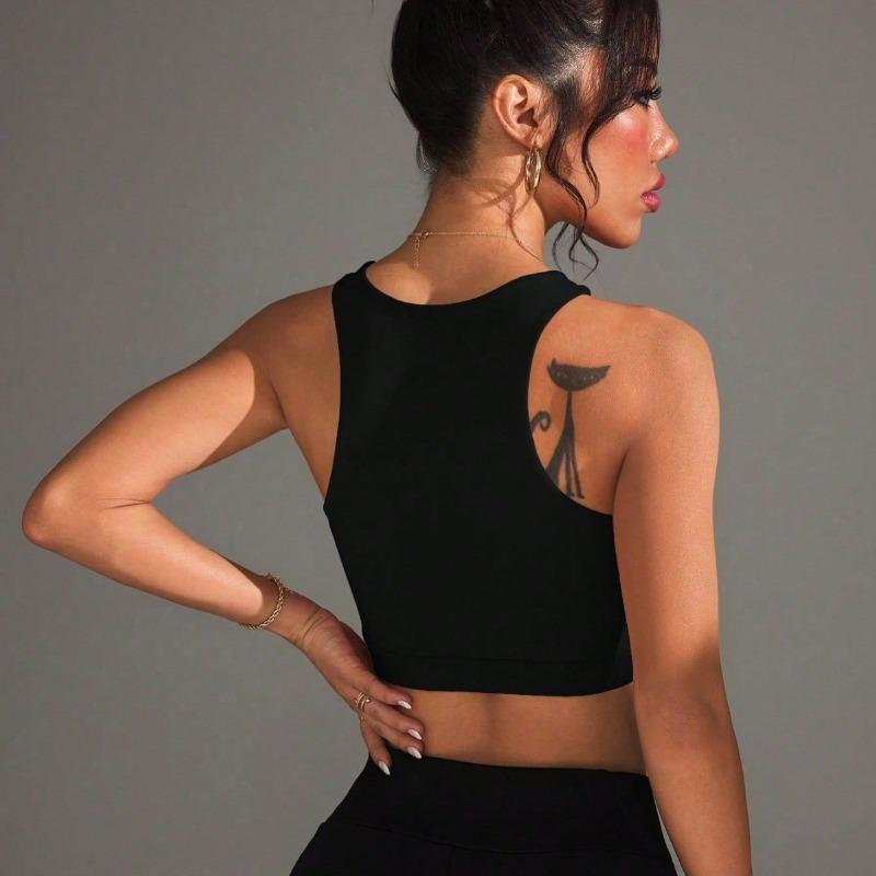 New mesh splicing sleeveless cross sports yoga vest super soft nylon high elastic fitness outdoor women