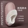 Cotton slippers bag heel leather pattern slippers autumn and winter waterproof plush home cotton shoes warm and non-slip cotton mop