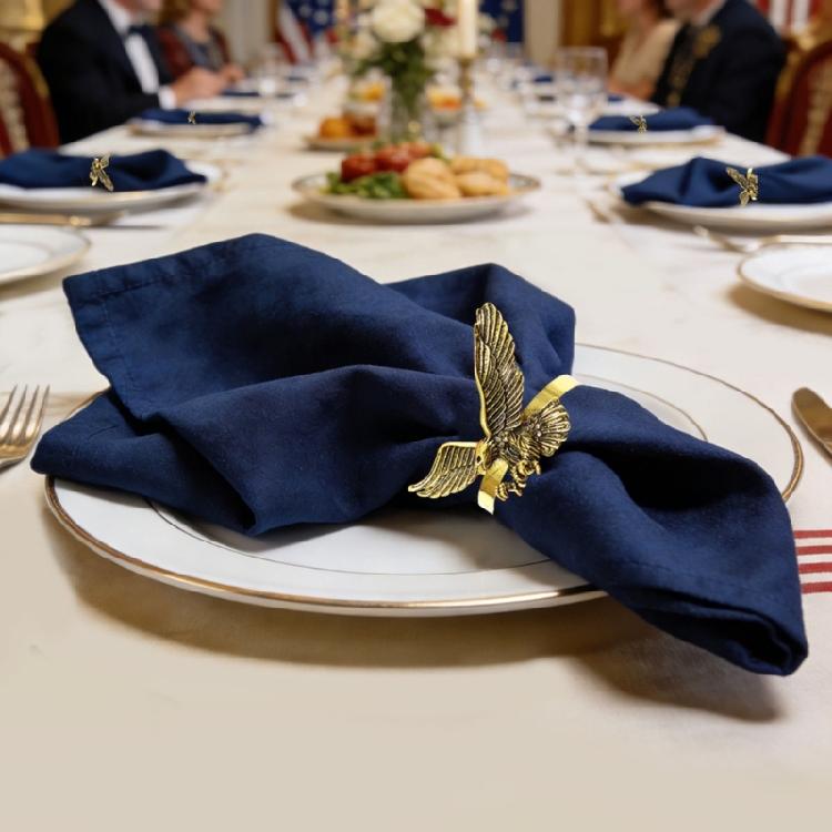 Artistic Hawks Design Metal Napkin Rings Traditional Fashion Napkin Clip Ideal For Wedding Banquets And Family Dinner