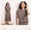 Autumn/Winter 24 Women's 100% Cashmere Batwing Short Sleeve Knit Top