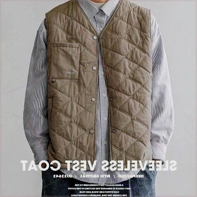 

2025 Winter Men s Retro Japanese Cotton Vest – New Style, Warm Casual Outerwear XL хакі