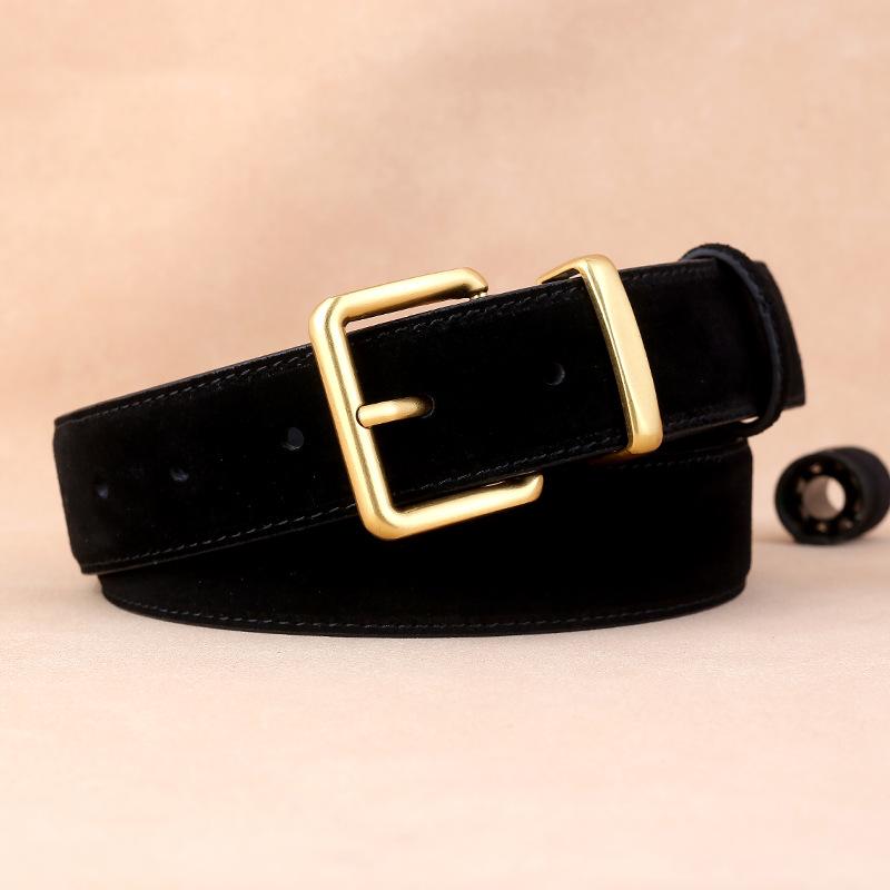Leather Belt Ladies Cowhide Velvet Belt Casual Pin Buckle Women'S Belt Trend
