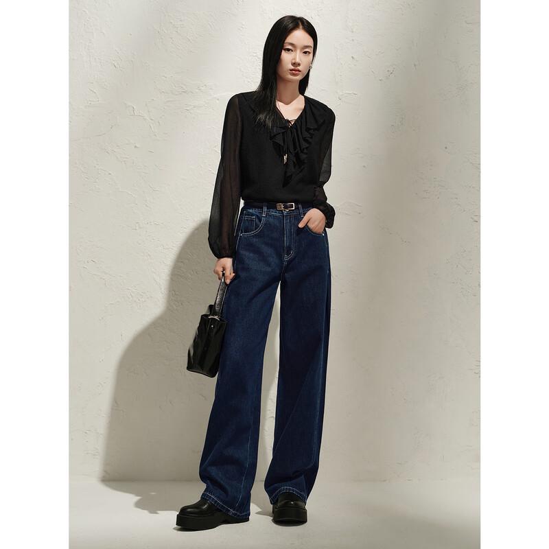 Juzza Annakou Elegant Ruffled Chiffon Blouse M