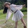 Lace Hollow Waist Doll Princess Dress Long Sleeve White Dress Female Design Sense Niche Vacation Fairy Skirt