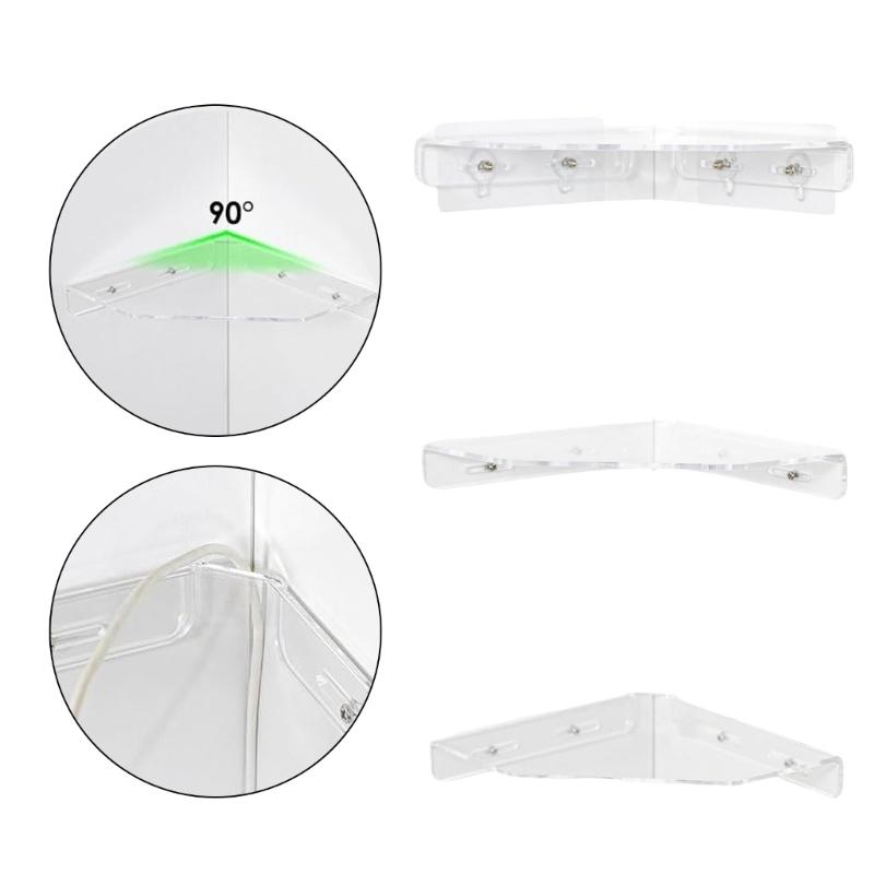 3 Piece Set Wall Mounted Acrylic Shelves Damage Frees Floating Storage Solution Contemporary Corner Shelf