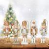 Sparkling Gold and Silver Nutcrackers Decors Elegant 12CM Wood Nutcrackers Ornament with Gold and Silver Accent