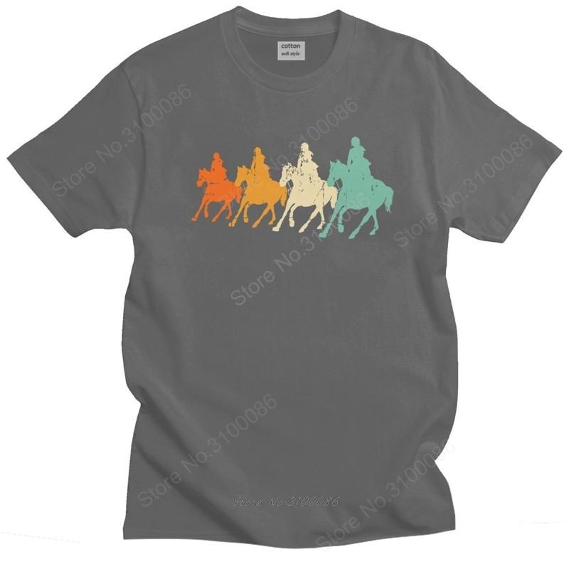 Cool Retro Horse Riding Tshirt for Unisex Short Sleeve Print Vintage Racing Rider T Shirt Loose Fit Soft Cotton Tshirts Gift Idea