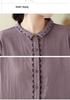 Women's Artistic Retro Embroidered Cotton Linen Shirt - Loose Casual Top for Spring 2026 Arrival