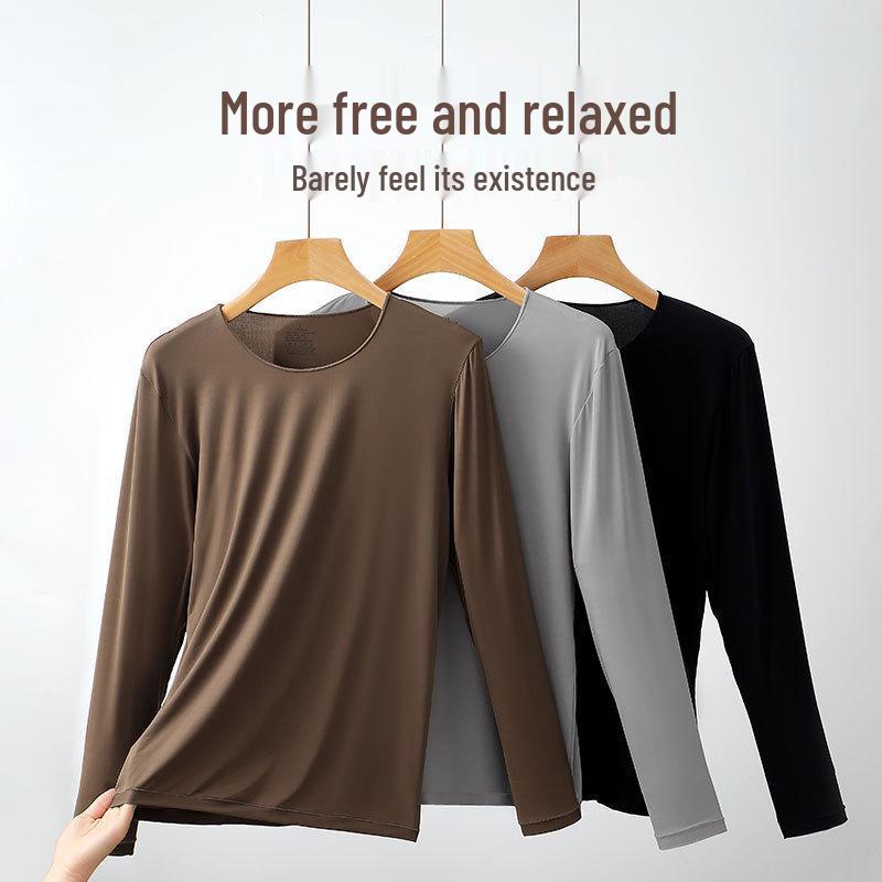 Men's Autumn/Winter Hyaluronic Acid Anti-Static Anti-Wrinkle Base Layer Set: Warm, Comfortable Long Sleeve Top & Bottom.