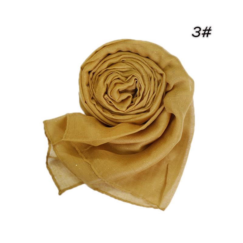 New bronzing Bali yarn women's scarf monochrome gold sprinkled long scarf elegant and fashionable