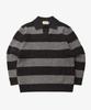 GOLDEN SUNSHINE Wool Mixed Stripe Collar Knit_Grey