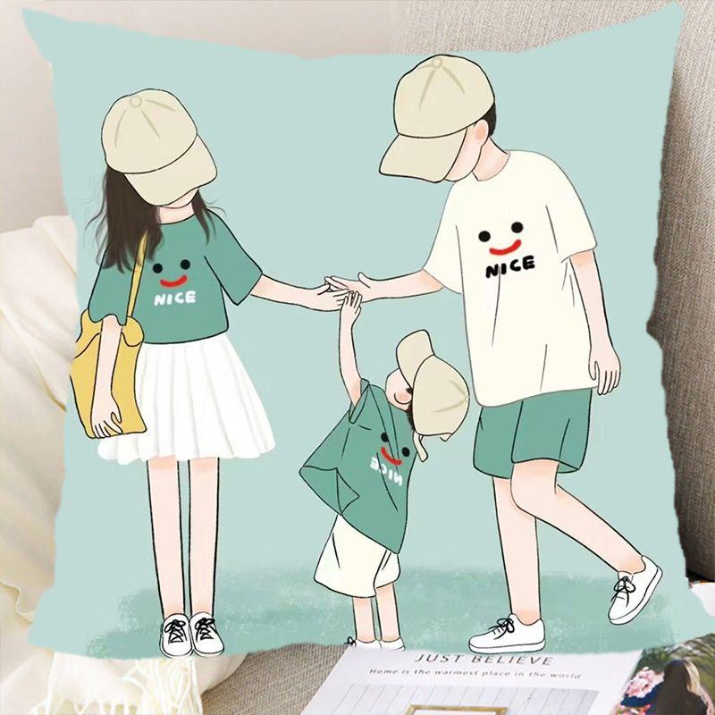 Eltern-Kind Avatar Kissen Paar Cartoon Schlafzimmer Taille Rücken Auto Sofa Kissen Doppelseitiges Kissen Geschenk