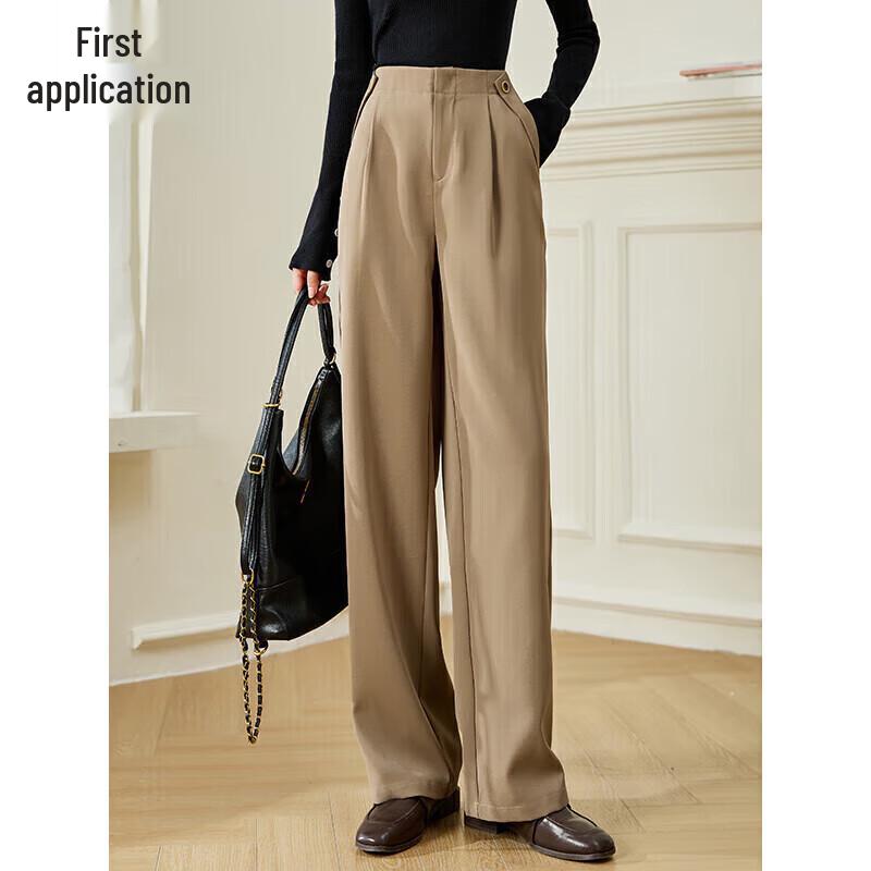 Women's High-Waist Pocket Wide-Leg Casual Trousers