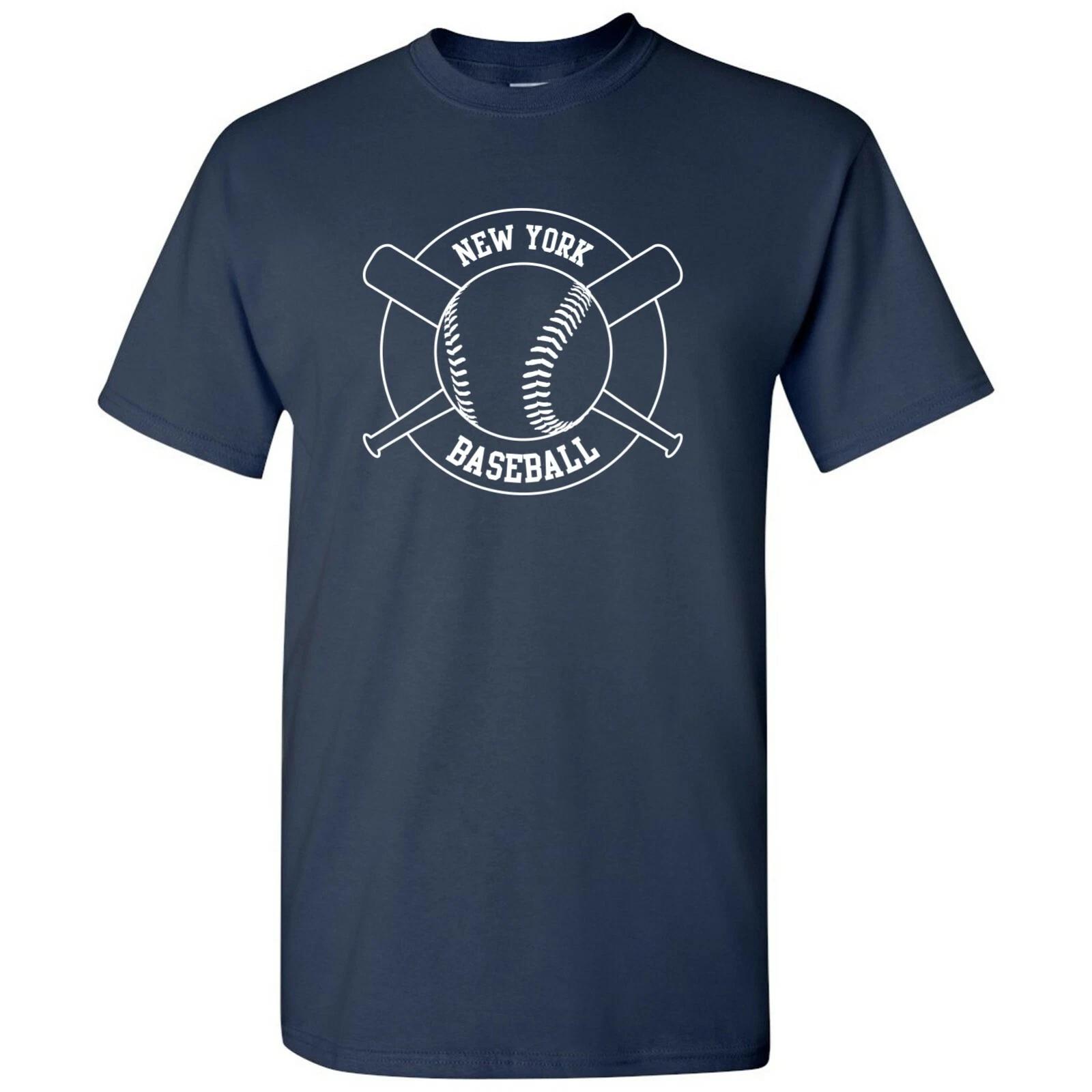 New York Crossed Baseball Bats - Pitcher, Stadium, Field, Graphic T-Shirt XL