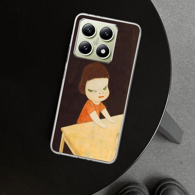 Y-Yoshitomo Nara Phone Case Cover for Xiaomi Redmi Note 15 14 13 12 11 Pro Plus 14S 12S 11S 11T 11E 10S 10 Customized Fundas Red