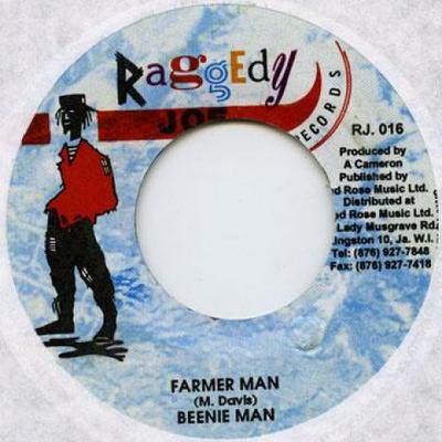 7inch Record BEENIE MAN - Farmer Man Raggedy Joe 1997 Jamaica Reggae, Ska & Dub