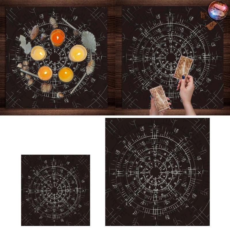 Astrology Tarots Table Altar Cloth Metaphysical Board Game Mat Pendulum Divinations Altar Tablecloth Board Game Card Pad