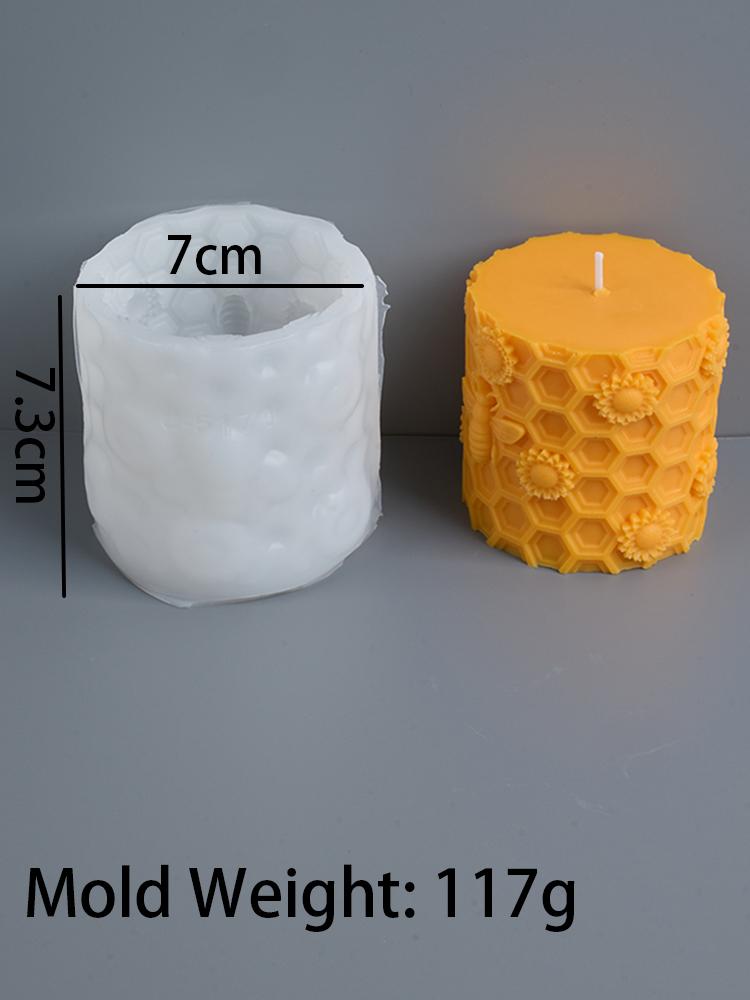 3D Včelí plástev Silikonové formy na svíčky Včelí úl Sloupová forma DIY Válec Včelí vosk Vonná sádra Svíčka Mýdlo Forma Domácí dekorace Dárek