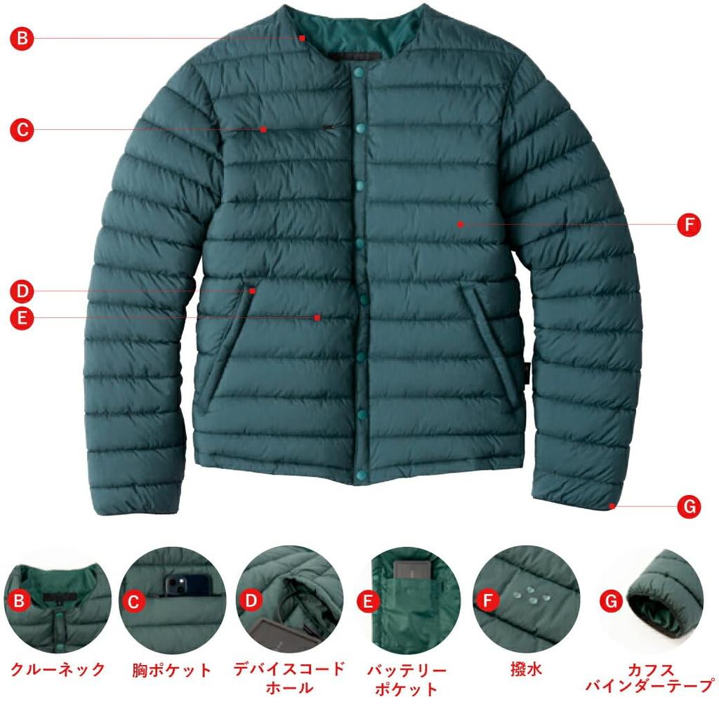 Bunda Cordura s kulatým výstřihem do chladného počasí EBA816 kompatibilní s tepelným generátorem lehká voděodolná CORDURA Raijin oblečení Bigborn EARLY