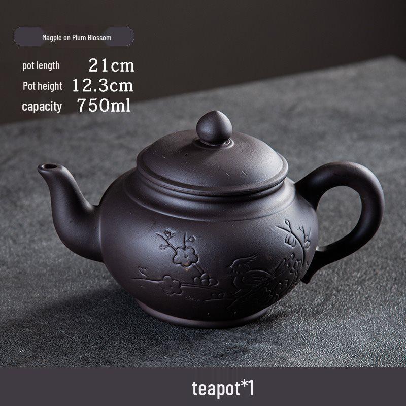 Large Capacity Handmade Yixing Zisha Teapot with Ceramic Teacup Set