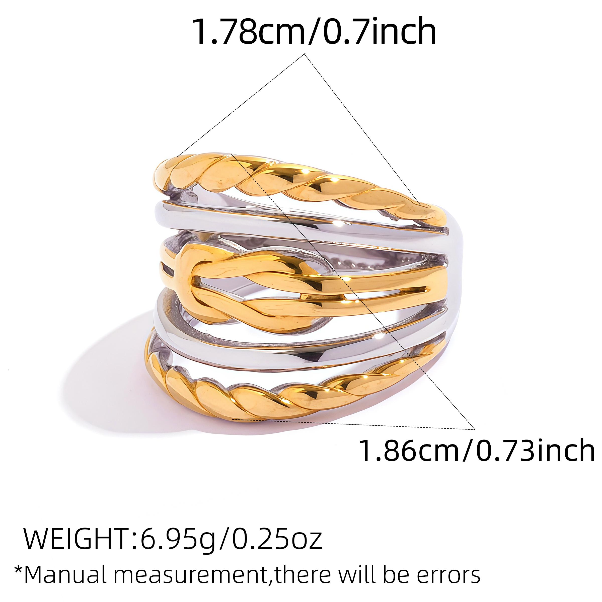 Stainless Steel Mixed Color Multi-layer Line Winding Knot Women s Ring 18K Gold PVD Plated Trendy Design Zircon Gift 2026