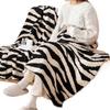 Zebra Stripe Plush Sofa Cover & Decorative Nap Blanket
