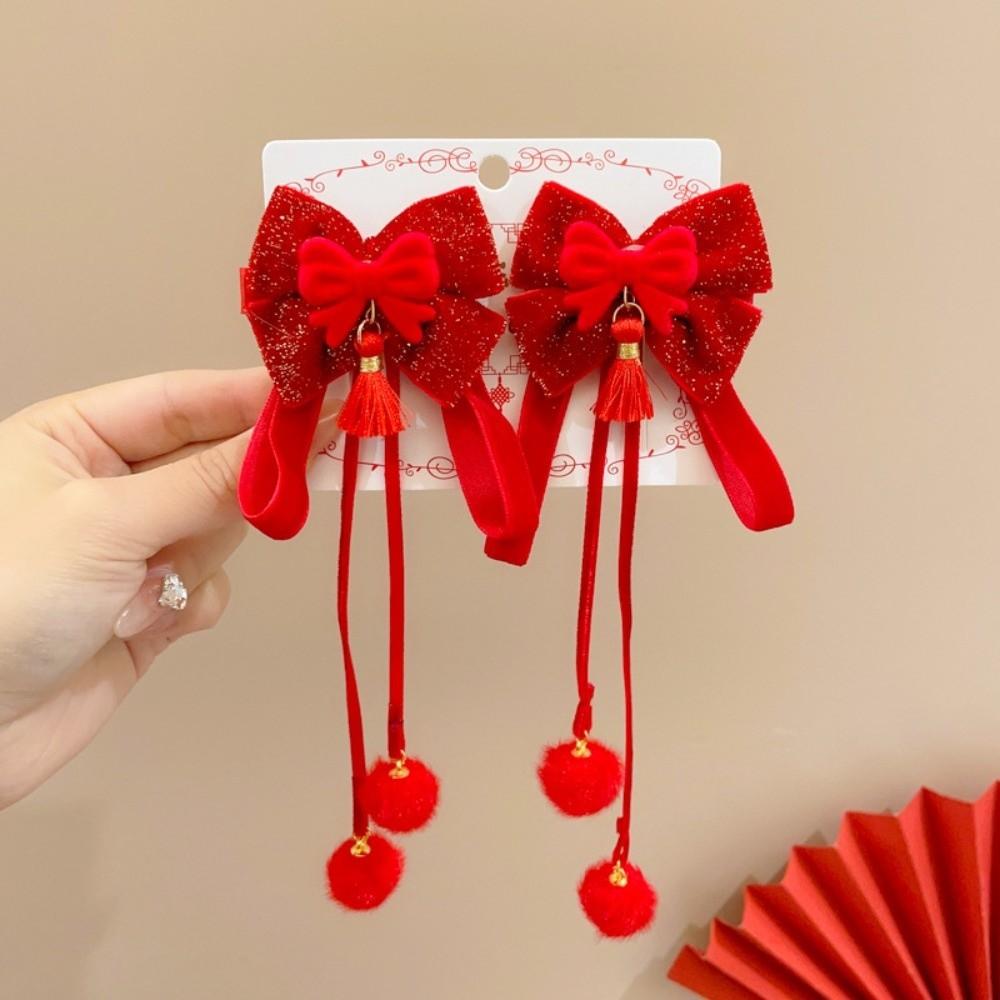 Tassels Japanese Kimono Headwear Bow New Year Bow Hairpin Chinese Tassel Fan Hairpin  Decorations