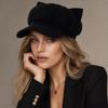 Adjustable Cat Ear Beret Warm Lining Octagonal Hat New Newsboy Cap  Women