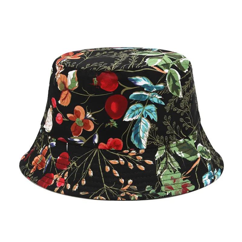 

LDSLYJR Four Seasons Cotton Print Bucket Hat Fisherman Hat Outdoor Travel Hat Sun Cap Hats for Men and Women 99