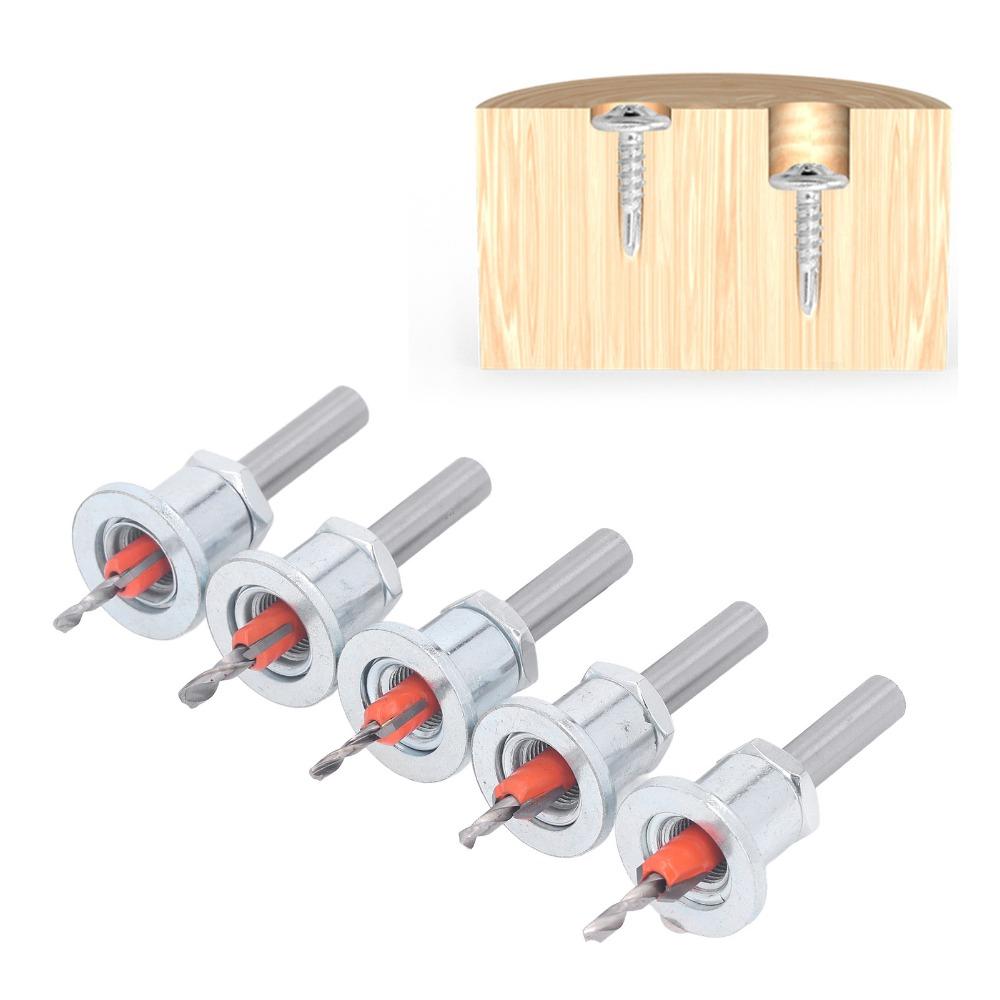 5pcs 90 Degree Angle Countersink Drill Bit Set Carbide Tipped Drill Bit For Woodworking