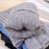 2020New Autumn And Winter Knitted Warm Half Finger H-label Gloves With Sliding Screen Fashion Men's Sports Mittens Warmth Cold-proof