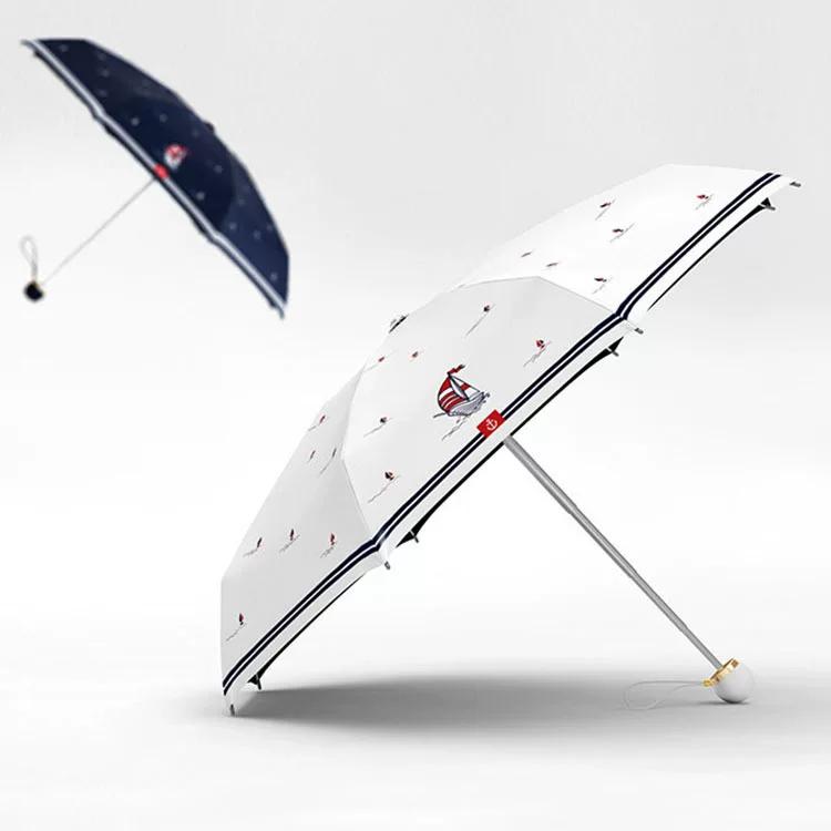 Olycat Ouli Cat Sailing Boat Navy Style 8-Bone 50% Off Rain Or Shine Dual-Use Sun Protection UV Umbrella