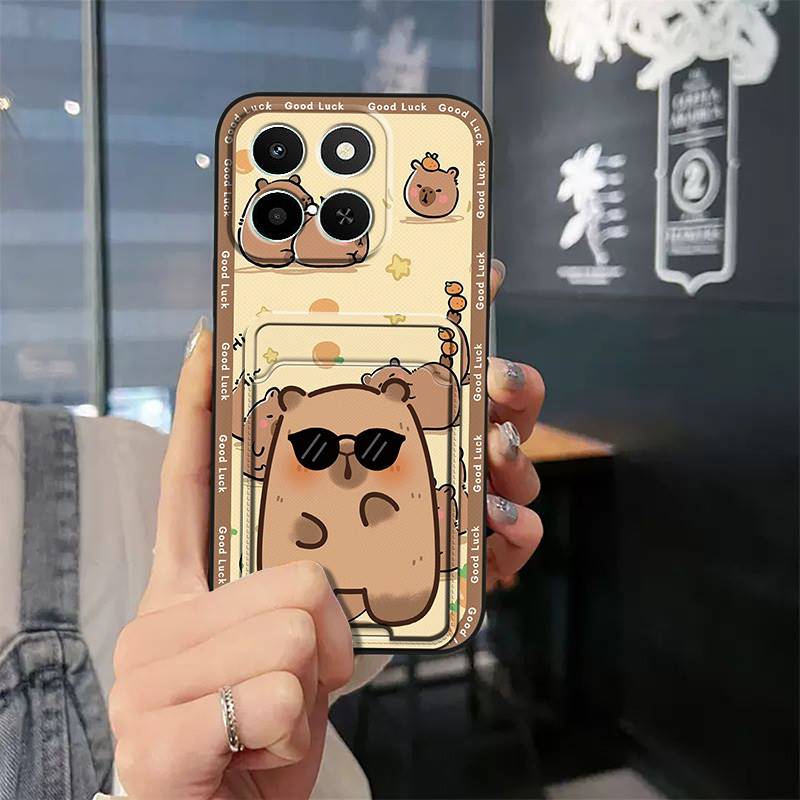 

Мультяшный чехол для телефона со слотом для карт для Honor X6c Прочный силиконовый Полная защита ТПУ Модный дизайн Милая задняя крышка Водонепроницаемый Honor X6c