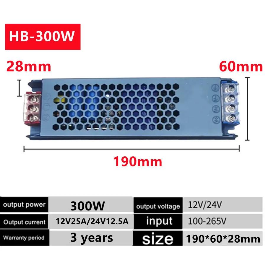 Ultra Thin Lighting Transformer 220V To DC12V/24V 45W 60W 100W Home Furnishings Driver Converter LED Strip Power Supply Adapter