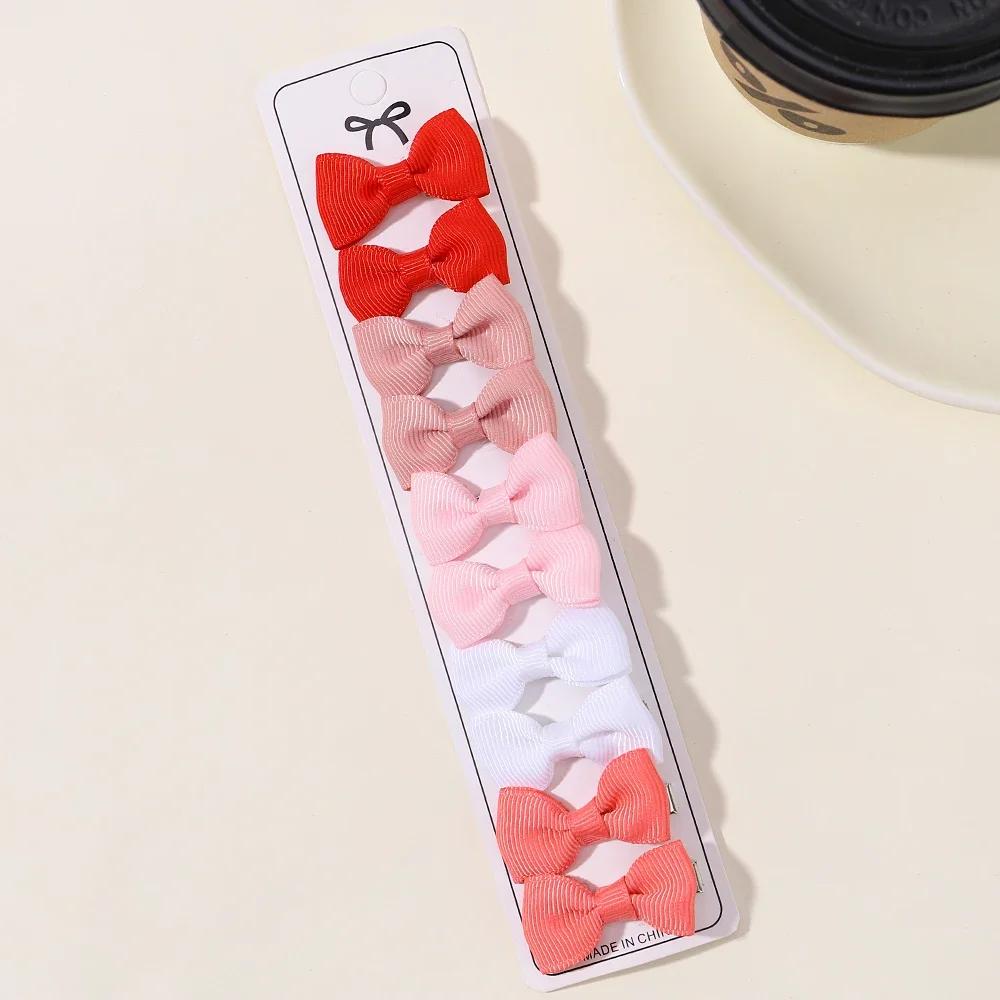 10 Pezzi Mini Fermaglio per Capelli Fatto a Mano Fiocchi per Bambina Nastro Grosgrain Fiocchi per Capelli da 1,5" Pinzette Alligatore per Bambine Piccole Accessori per Capelli Qualità Regalo