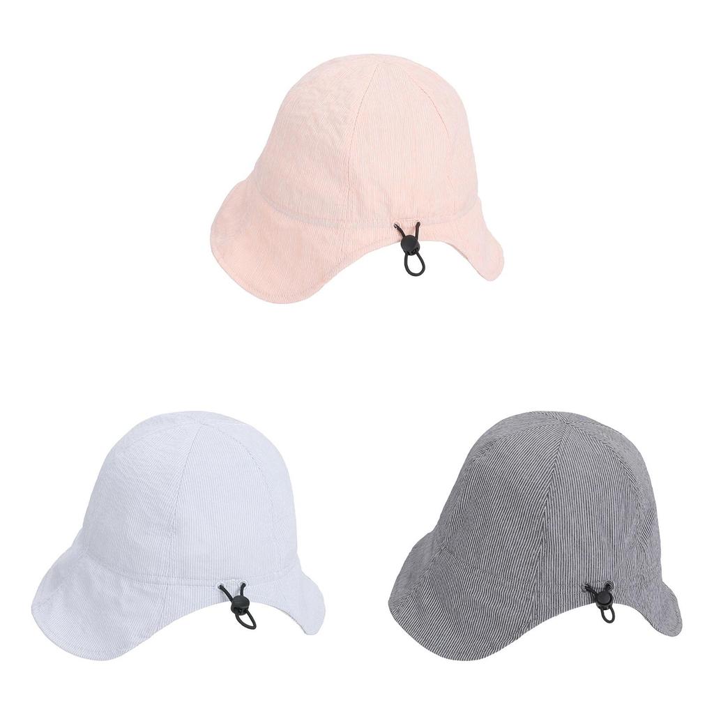 Cotton Striped Sun Hat With Wide Brim For Women Summer Outdoor Sun Protection