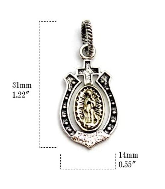 Mexic Mary Virgin Pandantiv Potcoava Vibrații bune