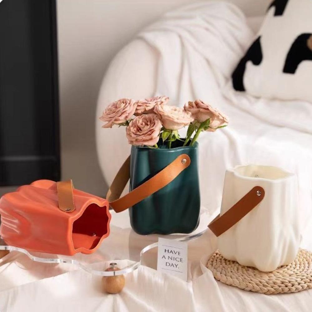 DIY Handbag Vase Handheld Vase Ornament New Niche Decoration  Household Supplies