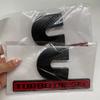 2Pc Set Compatible with Cummin Turbo Emblems for 2500 3500 Fender Badges (Black Red)