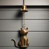 Bronze Finish Kitten Shape Wind Chimes with Durability Nylon Cords Perfect Gift for Kitten Lover Home Decoration