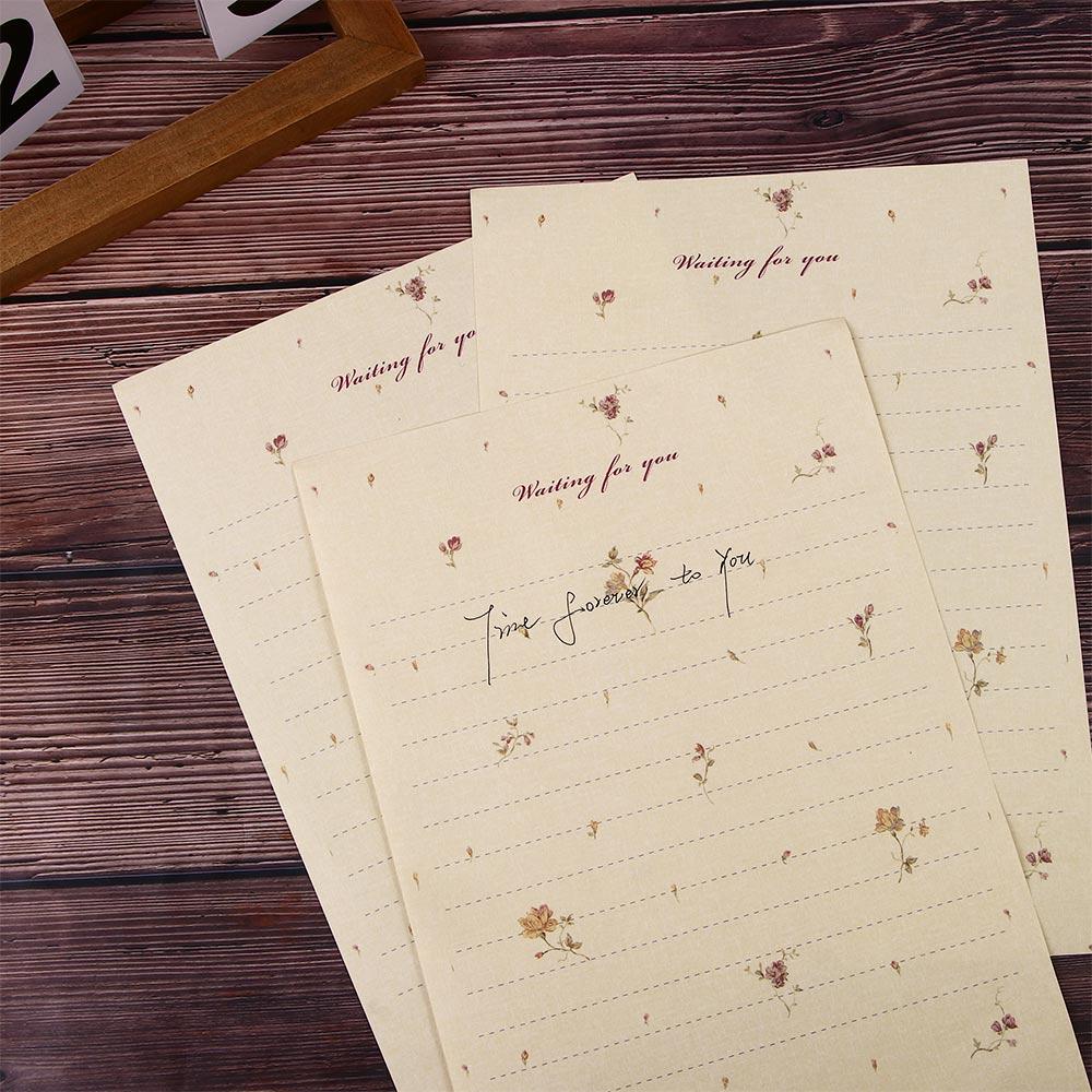 Bokstavsformad Brevpapper Fräsch Högtidsinbjudan Kuvert Skrivpapper Brevpapper Elegant Blommig