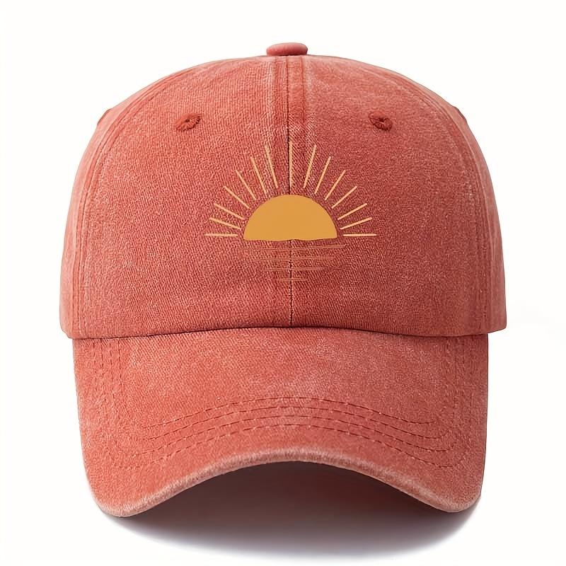 Men's and Women's Versatile Printing Sunrise Baseball Hat Curved Eaves Truck Driver Outdoor Vacation Travel Camping