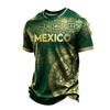 Men's Graphic Print Short Sleeve T-Shirt Round Neck Lightweight Breathable Soccer Mexico Design for Casual Wear