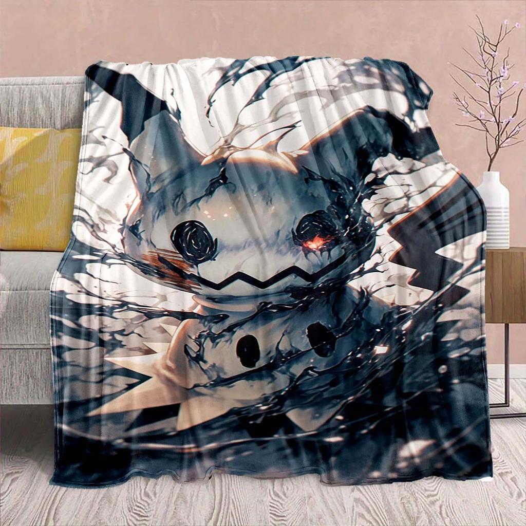 Pokémon Anime Flannel Blanket - Soft Warm Perfect for Sofa, Bedding Camping Travel Office Home Decor -QJY