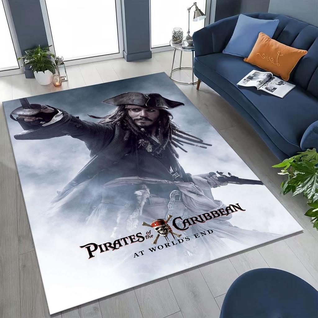 Captain Jack Pirates of The Caribbea Johnny Depp Carpet Rug for Bedroom Living Room Sofa Home Doormat Decor,Non-slip Floor Mat