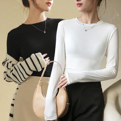 Autumn and Winter Women's Bottoming Shirt Modal Round Neck with Matching Inner Long-sleeved Tops