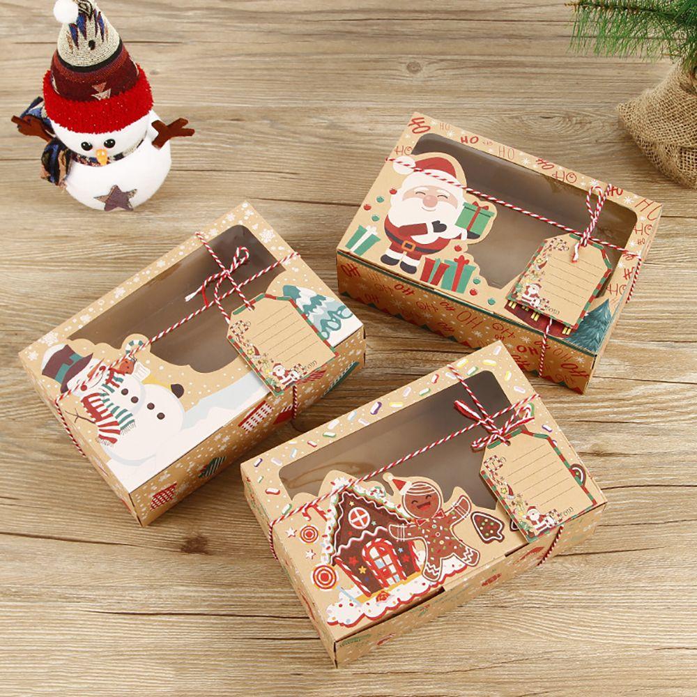 Window Dessert Cake Tool Treat Boxes Cookie Food Packing Bakery Boxes Christmas Gift Boxes Gift Bag