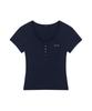 Aejeuon Ever Button Tee / Navy