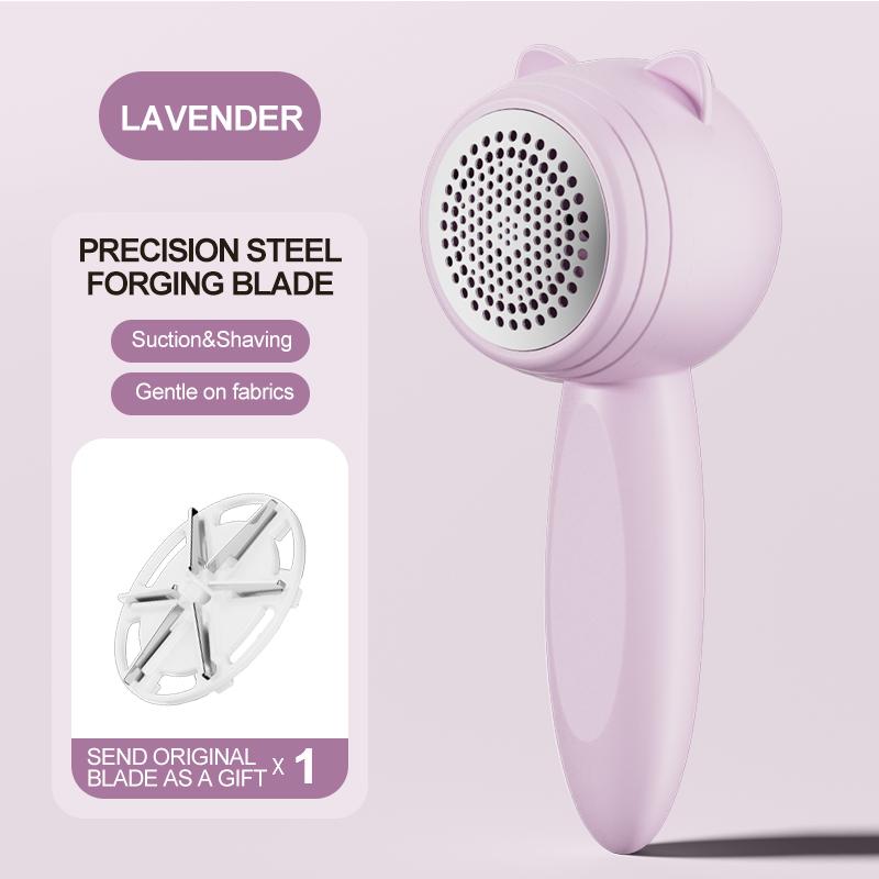 Portable, rechargeable cat ear-shaped lint remover for home use. Gentle on clothes, won t snag or damage fabrics