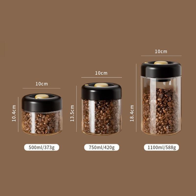 Coffee Beans Vacuum Sealed Tank Transparent Glass Food Storage Jars Household Moisture-Proof Air Extraction Airtight Container